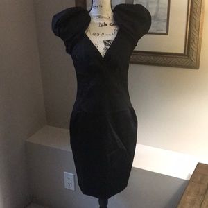 Ted Baker Black Sheath Dress with Plunge Neckline